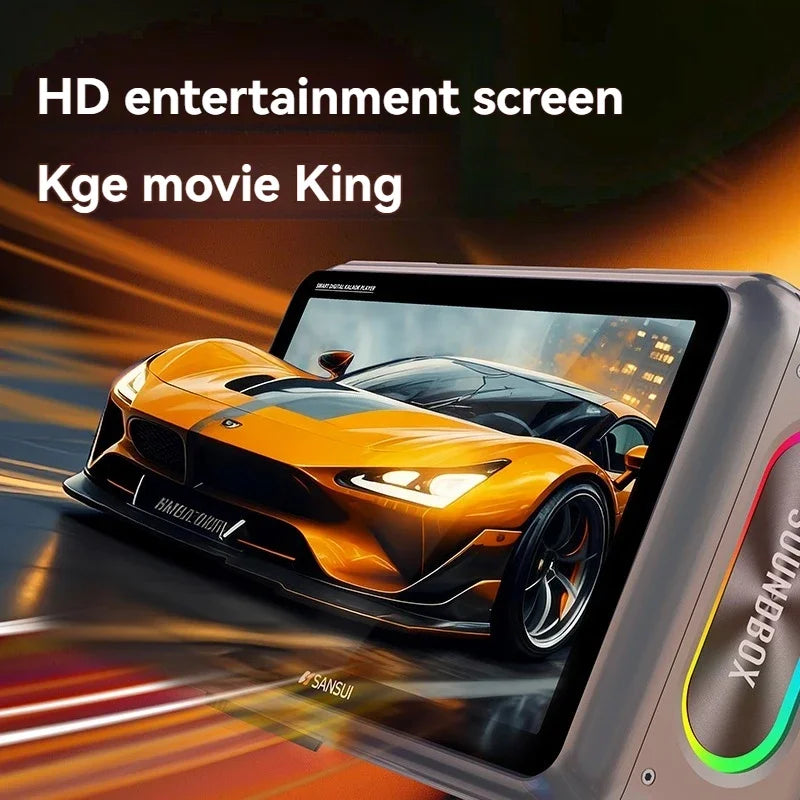 SANSUI K116 80W high-power Bluetooth speaker 14.1-inch high-definition touch screen video karaoke speaker with dual microphones