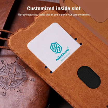 Luxury Flip QIN Pro Leather Case For Samsung Galaxy S23 FE Shockproof Camera Slider Protection Cover With Card Holder