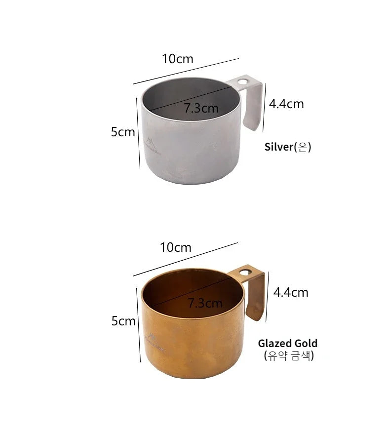 Portable Outdoor Travel Camping Tea Coffee Mug Cup 304 Stainless Steel Water Cup for Picnic Hiking