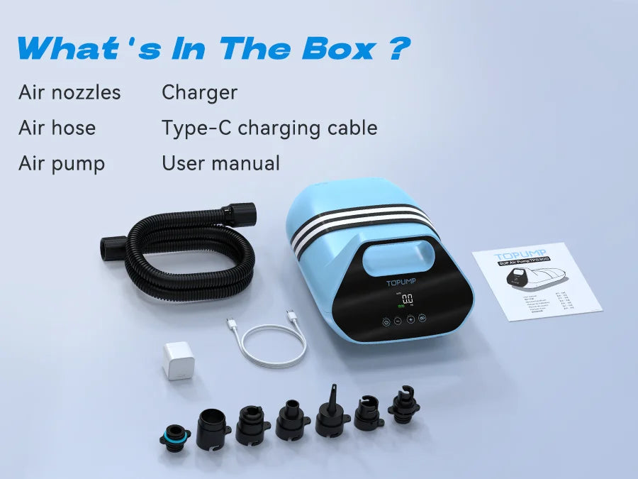 Electric Stand Up Paddle Pump 20PSI Rechargeable Dual Stage SUP Pump Kayak Accessories for Surfing Boat Kite Mattress Tent