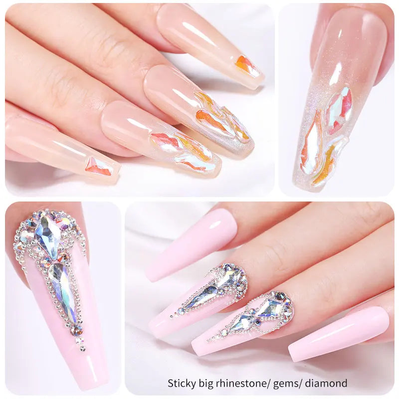 10g Nail Rhinestone Adhesive Glue For Stick The Drill Transparent Nail Glue Soak Off UV LED Nail Art Gel Varnish