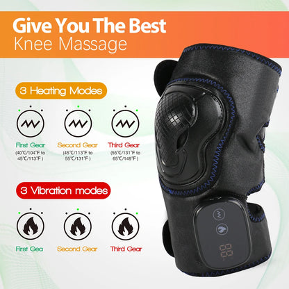 Thermal Knee Massager Electric Leg Joint Heating Vibration Massage Therapy Elbow Brace Arthritis Pain Physiotherapy Knee Support