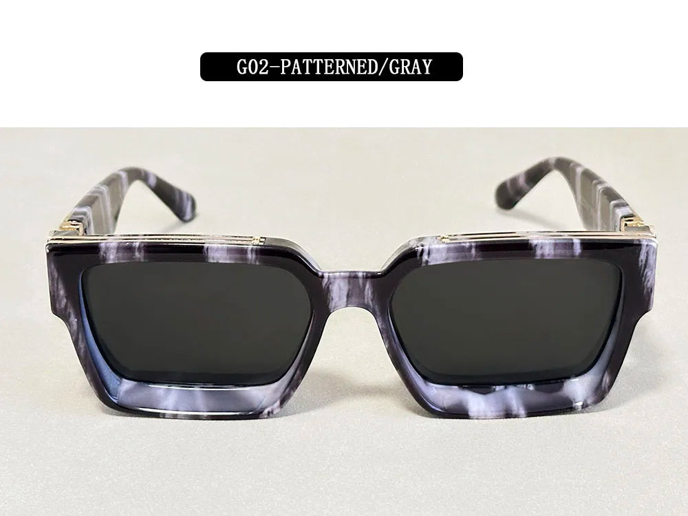 Oversized Square Vintage Sunglasses With UV400 Protection