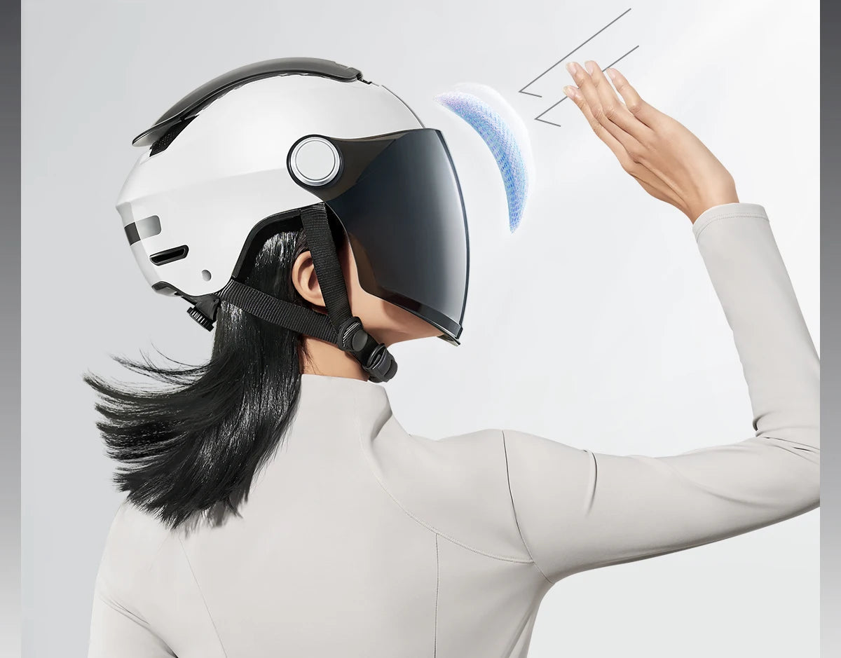 Open Face Electric Bike Helmet With Dual Visor