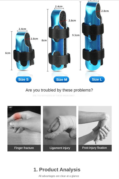 1Pcs Aluminum & Foam Support Brace Finger Splint Hand Trigger Broken Finger Sprain Joint Immobilization Fracture Pain Relief