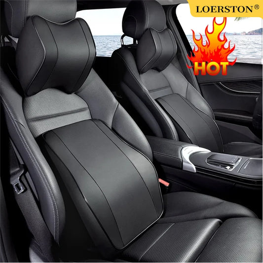 Memory Foam Car Neck Pillow and Lumbar Support Cushion