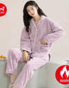 Women’s Christmas Fleece Pajama Set – Warm Flannel Zipper Sleepwear, Thick Coral Velvet