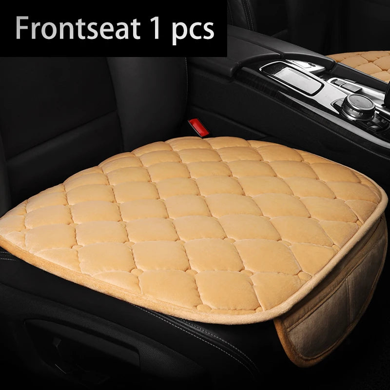 Plush Winter Car Seat Cover Warm Flocking Cloth Seat Cushion