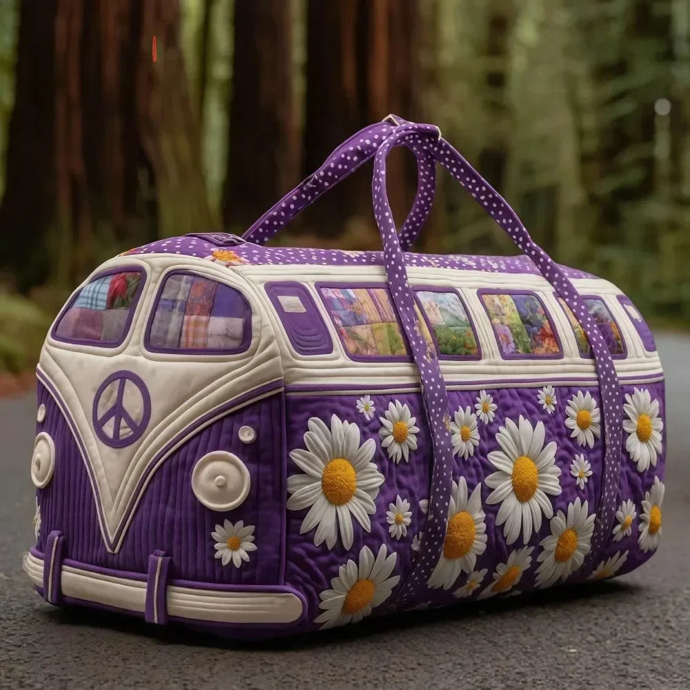 3D Quilted Travel Duffle Bag Large Capacity Overnight Tote