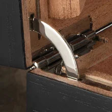 Cigar Humidor, Glass Top Cedar Wood Humidor Box, Cigar Case for 20-35 Cigars with Hygrometer, Cigar V-Cutter, Desktop Humidor