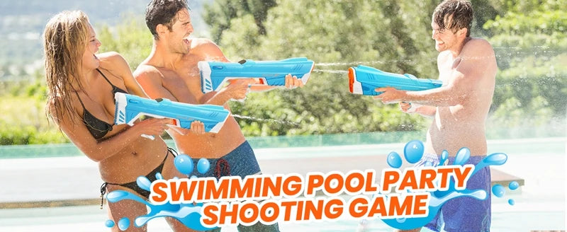 Full Automatic Electric Water Gun 43cm Portable Rechargeable Water Blaster for Outdoor Activities