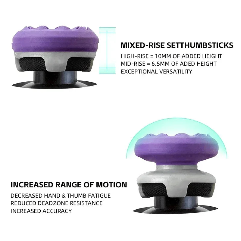 Replacement High-Rise Joystick Freeks Thumbstick Caps – Compatible with 8BitDo Ultimate Controller, PS4 & PS5