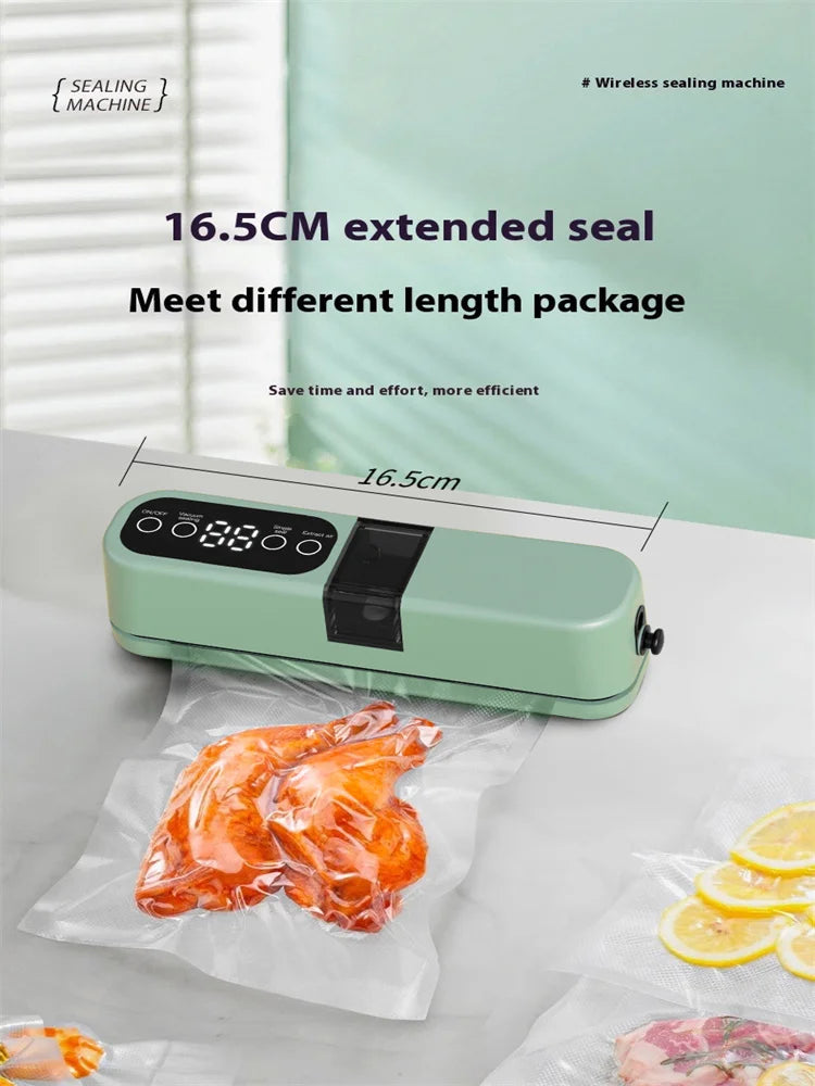 Portable USB Rechargeable Vacuum Sealer – Automatic Food & Snack Sealing Machine with 10 Vacuum Bags, 60KPa Strong Suction