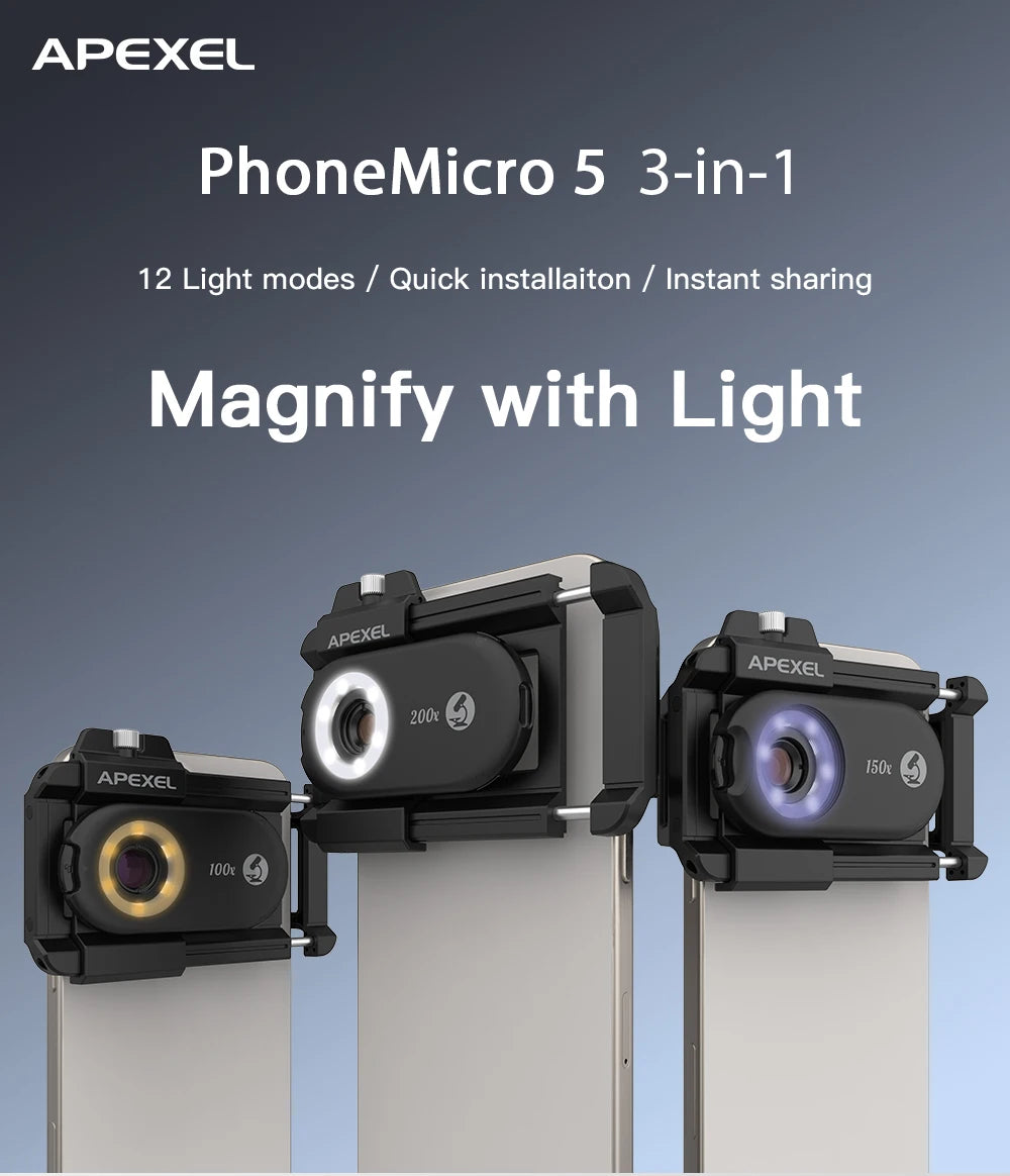 4 in 1 Smartphone Microscope Lens Kit with Universal Clip