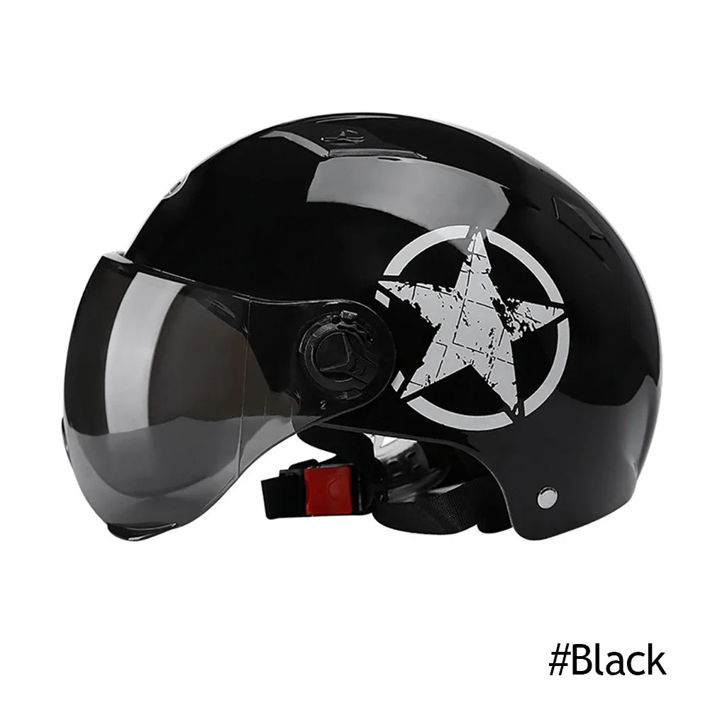 Cyclist Helmet Bicycle Helmet  Anti-UV Helmet Electric Motor Car Scooter Bike Open Face Half Helmet for Men Women