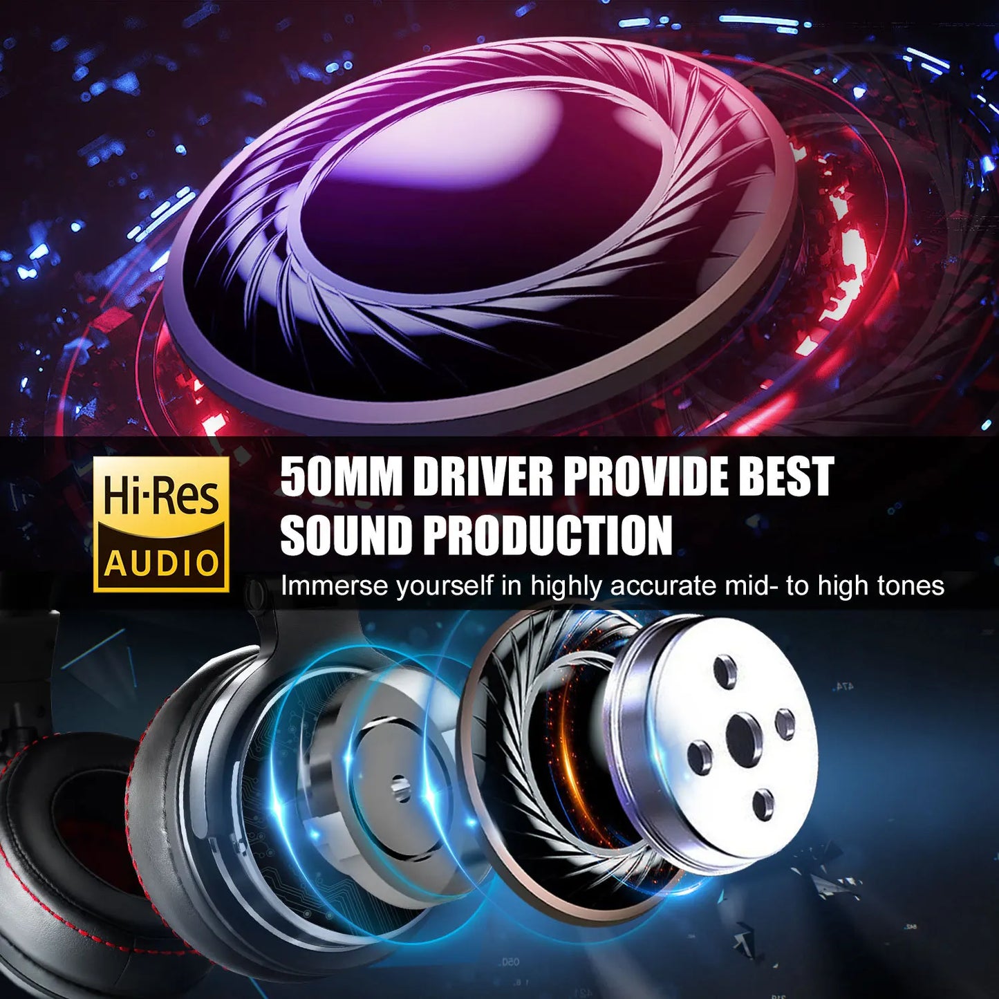 Wired Headphones Professional Studio Pro 10/30/50 DJ Headphones With Microphone Over Ear HiFi Hi-Res Monitor Headset