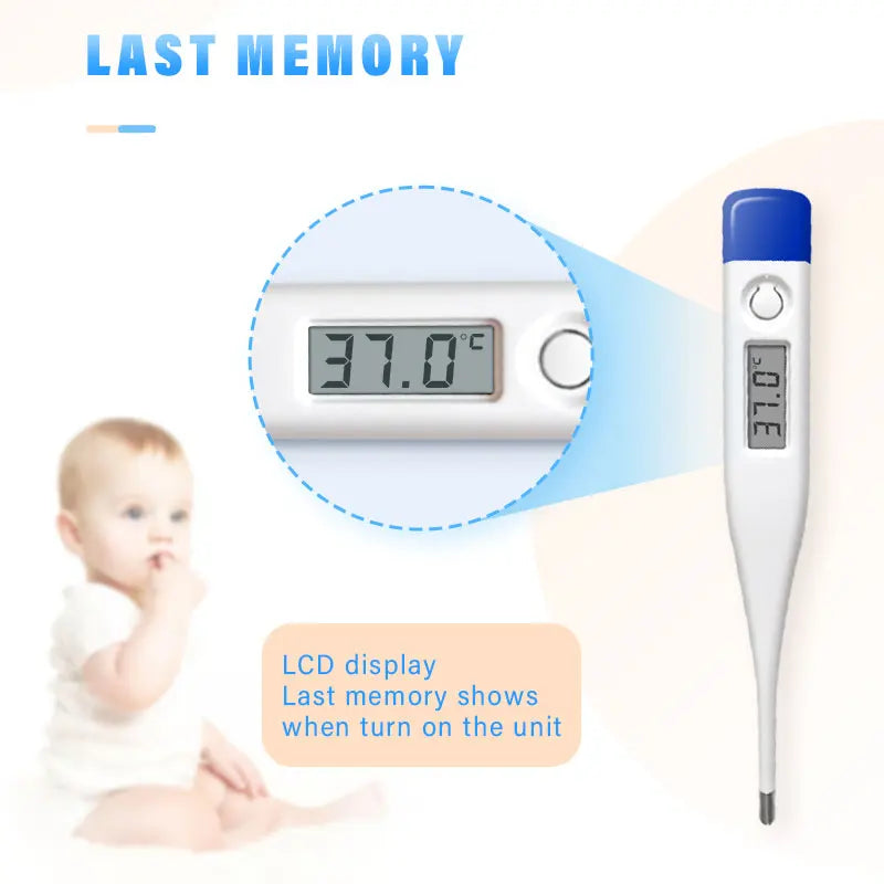 1 PC Digital Thermometer Good Quality Clinical Oral Underarm Rectal Test  Adult Fever Temperature Basal Rigid Tip Termometer