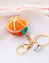 5 Pcs Handmade Weaving Keychain Wool Crochet Unique Knitted Pendant Keyring Strawberry Watermelon Orange Pendant Key Chain Gifts