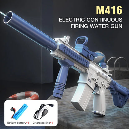 Summer M416 Water Gun Electric Pistol Shooting Toy Fully Automatic Summer Beach Shoot  Toy