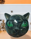 Black Cat Figurine Resin Cat Head Healing Stone Marble Texture Cat Stone Resin Cat Sculpture Ornament Cat Sculpture Craft