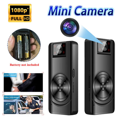 1080P Mini Camera Remote Control 180 Degrees Wide Angle Motion Dection Body Camera with Rotating Back Clip Support 256G