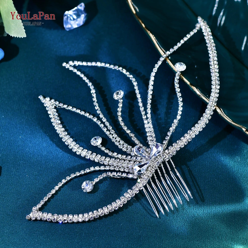 Wedding Rhinestone Hair Comb Fashionable Elegant Hair Accessories Women Party Headwear Handmade Bridal Headband