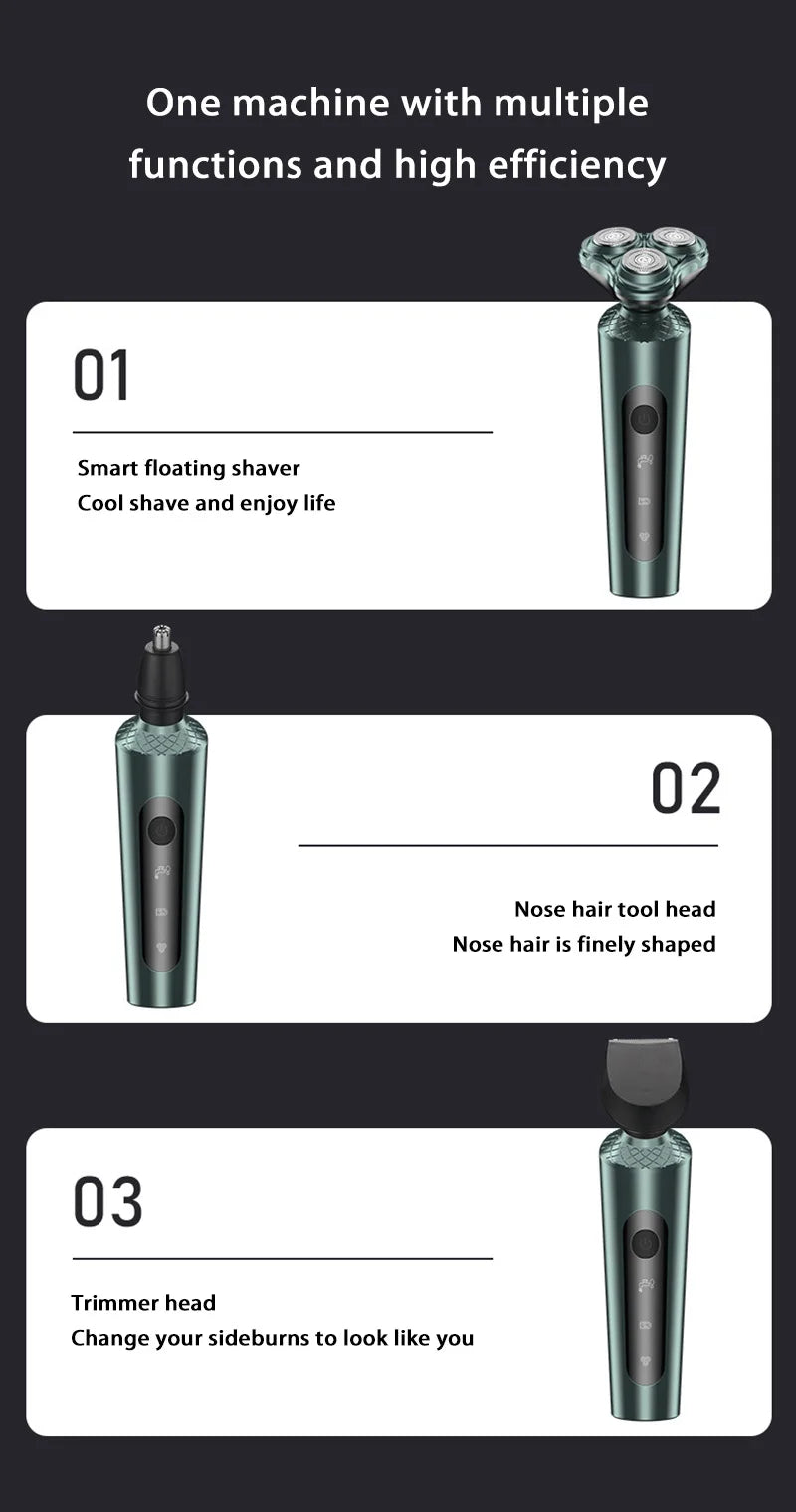 Xiaomi Electric Shavers Men Waterproof Wet Dry Use Electric Trimmer Razor Rechargeable Battery Rotary Shavers Machine Shaving