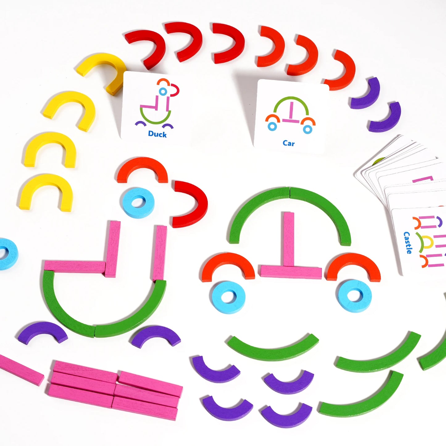 Wooden Creative Sticks and Rings Shape Building Puzzle