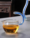 Glass Automatic Lazy Tea Set  Crystal Glass Teapot Set Rotating Cover Kung Fu Heat-Resistant Teapot 6 Cups