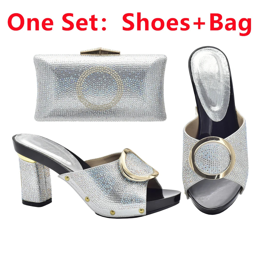 African Shoes and Bag Set for Party In Women Orange Color Italian Matching Shoes and Bag Set African Wedding Shoes and Bags