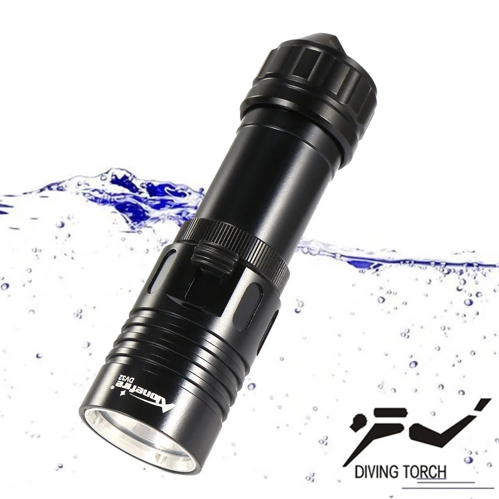 12W Underwater Diving Flashlight Rechargeable LED Torch