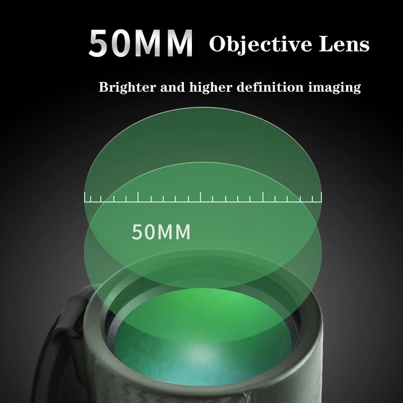 10X50 Monocular Telescope HD Professional With Anti Shake Wristband BAK4 Prism Scope Waterproof for BirdWatching Hiking