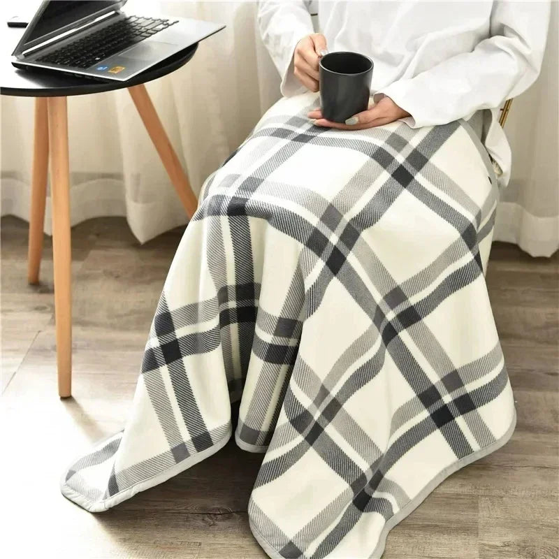 Warm Winter Cloak Shawl Blanket Button Flannel Thickened Wearable Moisture Absorption Heat Cape Cover Office Nap Shawl Cover