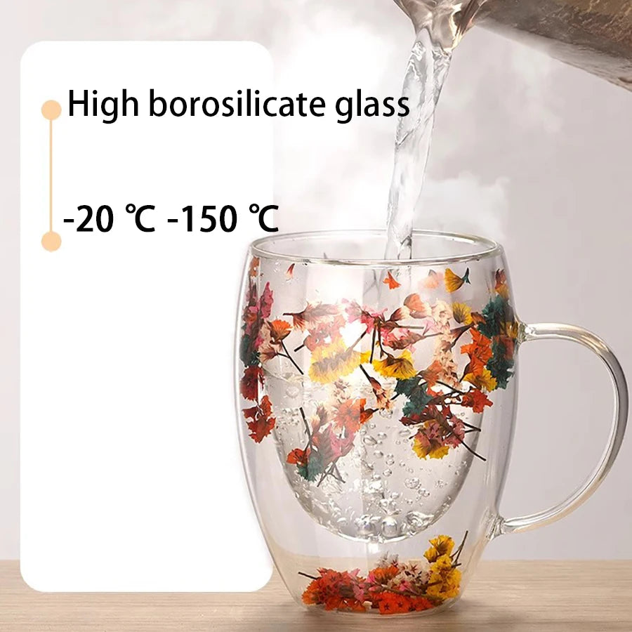 1/2/4PCS Double Wall Clear Glass Coffee Mugs Double Insulated Glass Cup For Hot Cold Beverages Cappuccino Espresso Cup