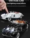 Diecast 1/18 1936 500K Classic Car Alloy Metal Model Sound And Light Toy Collect Display Ornament