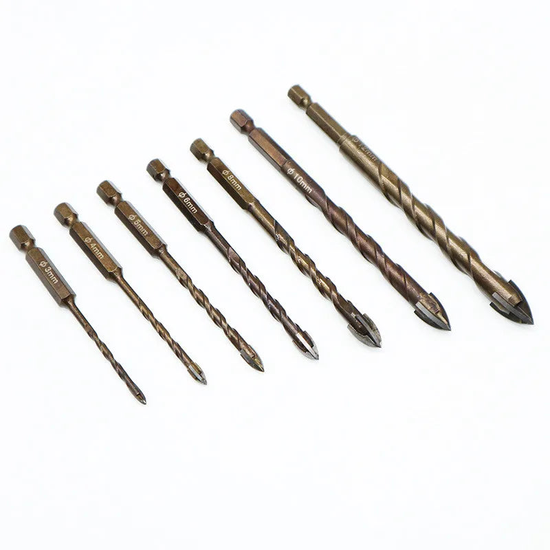Cross Hex Tile Bits Glass Ceramic Concrete Hole Opener Alloy Triangle Drill Size 3/4/5/6/8/10/12 mm
