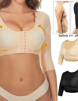 Womens Arm Shaper Tops Slimmer Compression Half Sleeves Post Surgery Posture Corrector Shapewear