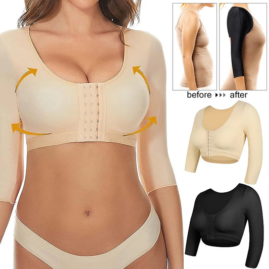 Women Arm Shaper Compression Top – Half Sleeve Posture Corrector Shapewear