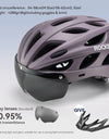 Cycling Helmet With Goggles Visor Brim Adults Safety Riding Bike Helmet Breathable Ultralight MTB Road Bicycle Helmet