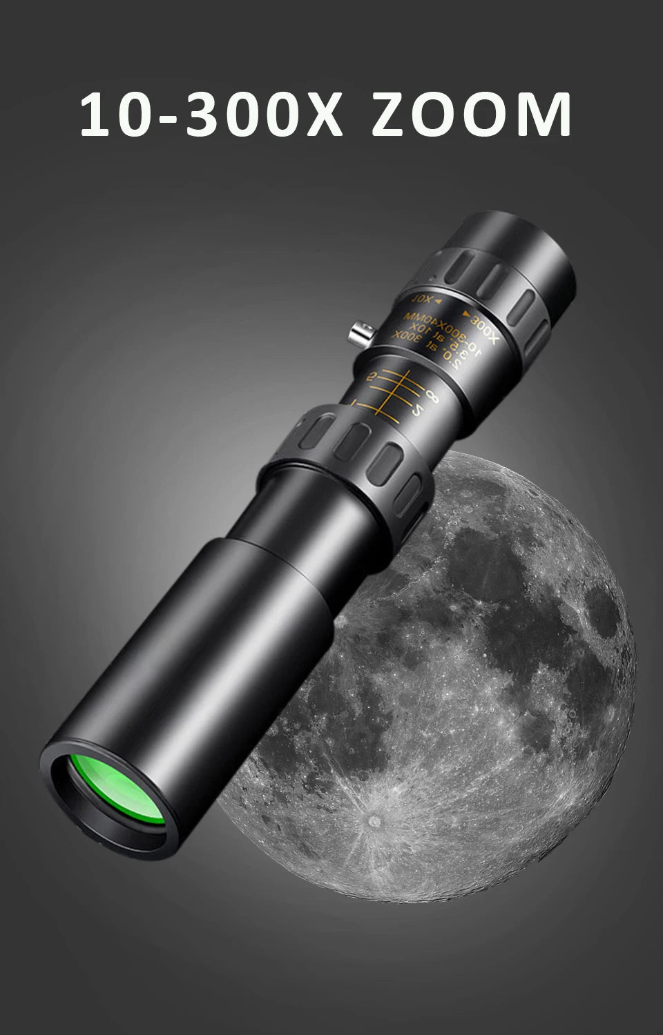 10-300x40 Zoom Telescope HD 4K Portable Strong Binoculars Long Range Professional Monocular BAK4-Prisms For Hunting Camping