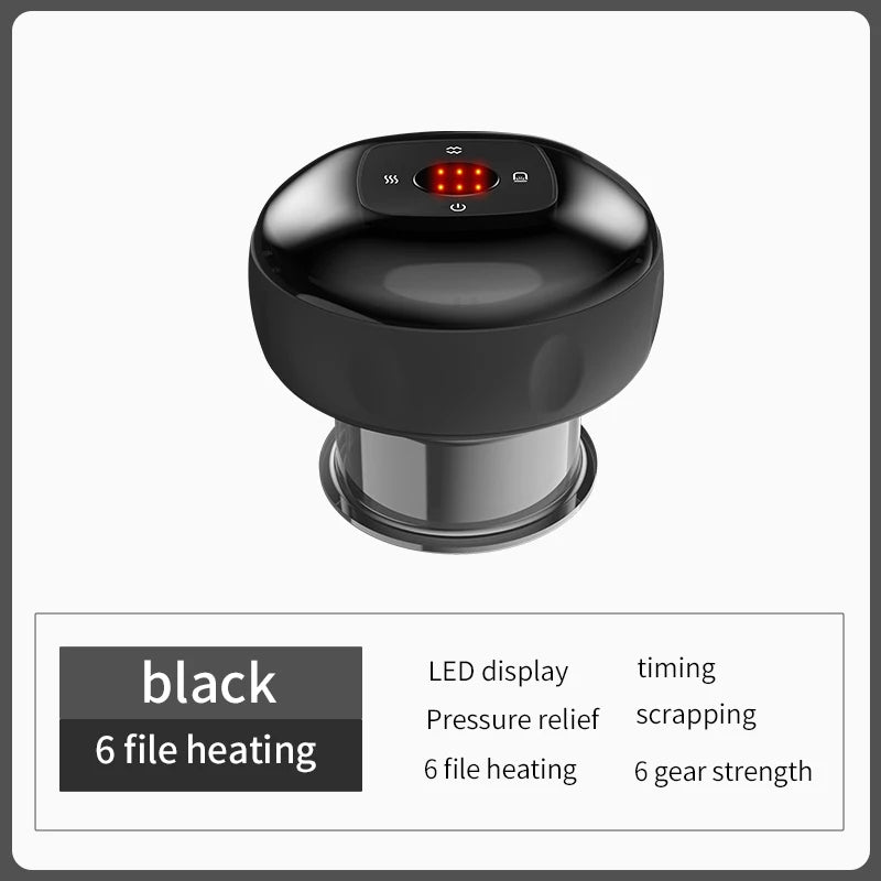 Body Cupping Scraping Massager Smart Electric Vacuum Cupping Red Light Heating Suction Cup Device for Body Back Neck Arm Massager