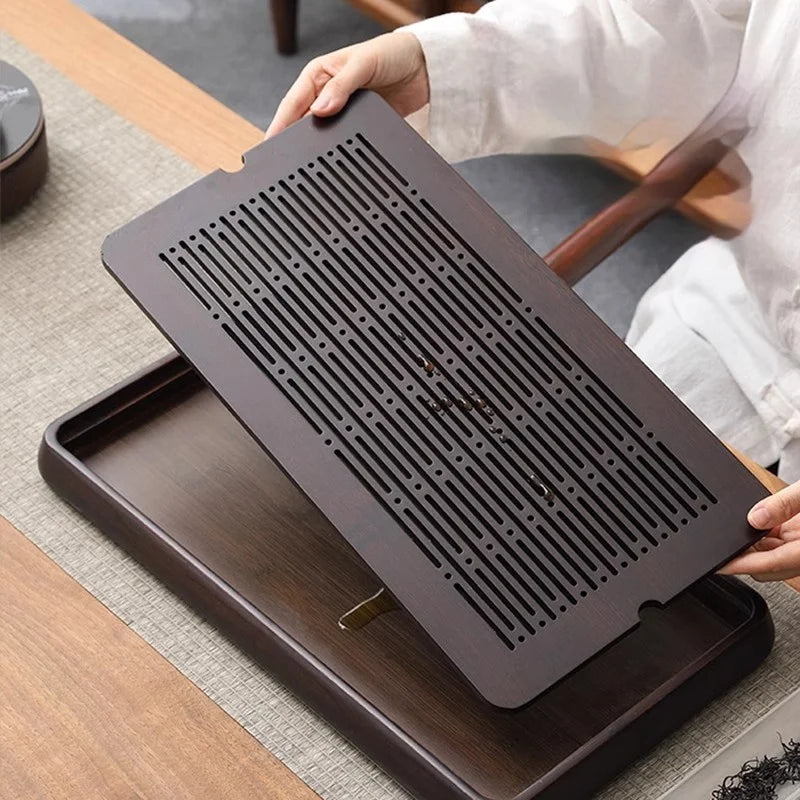 Home And Kitchen Wooden Tray Rectangle Bamboo Tea Tray For Chaban Tea Table Coffee And Tea Tools  Decorative Tray
