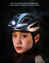 Bicycle Light Helmet Type-C Rechargeable Front + Rear Light Warning Bike Helmet Head Safety MTB Road Cycling Helmet