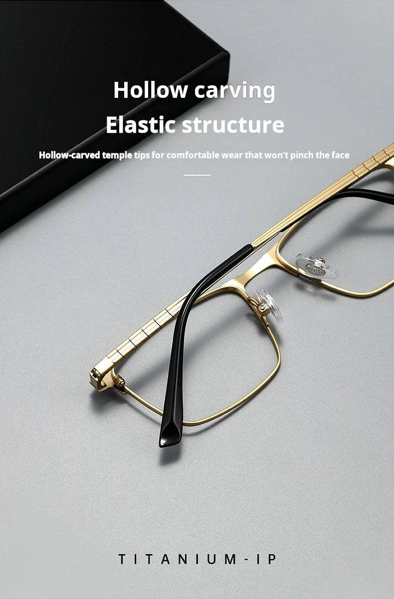 Mens Pure Titanium Blue Light Blocking Progressive Prescription Glasses
