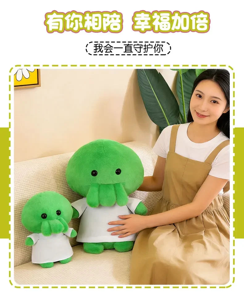 Cute Green Octopus Plush Toy With White Shirt