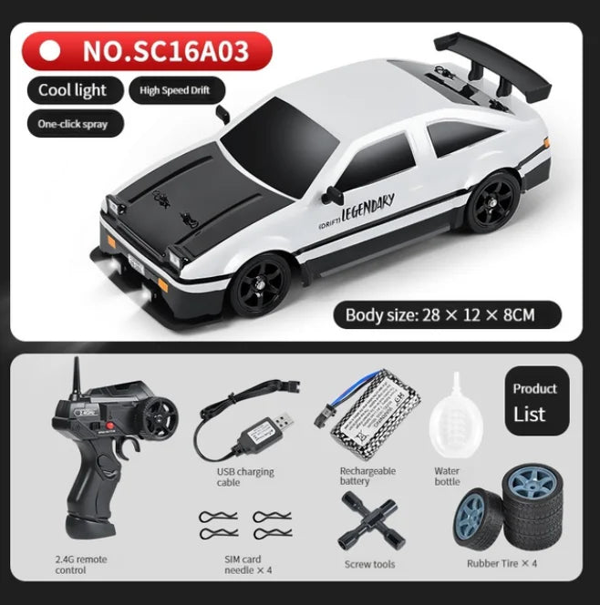 AE86 Remote Control CAR Racing Vehicle Toys For Children 1:16 4WD 2.4G High Speed GTR RC Electric Drift Cars Children Toys Gift