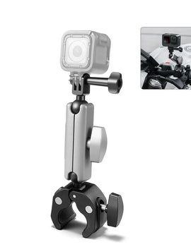 Motorcycle Crab Pliers Clip Arm Mount with Mount Adapter & Long Screw for Gopro/ DJI/ Insta360 Action Cameras & Smartphone