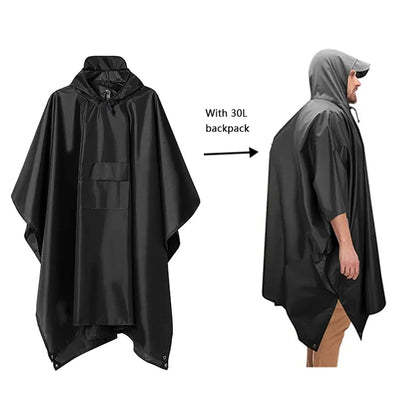 3 In 1 Outdoor Military Waterproof Raincoat Rain Coat Men Raincoat Women Awning From The Rain Motorcycle Rain Poncho Picnic Mat