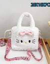 Sanrio Cartoon Plush Shoulder Bags Hello Kitty Kuromi Melody Cute Crossbody Bag Anime Children Handbag