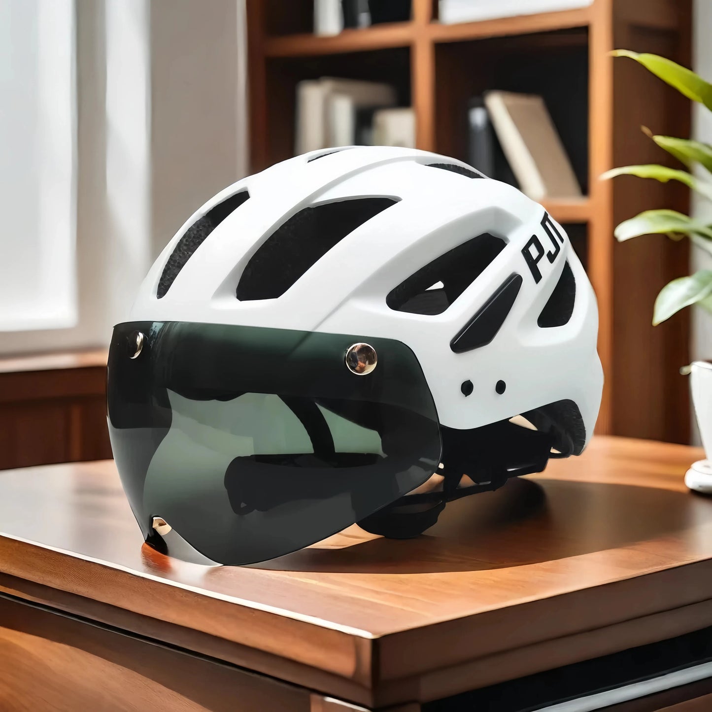 Rechargeable LED Cycling Helmet With Visor For Road And Mountain Bike